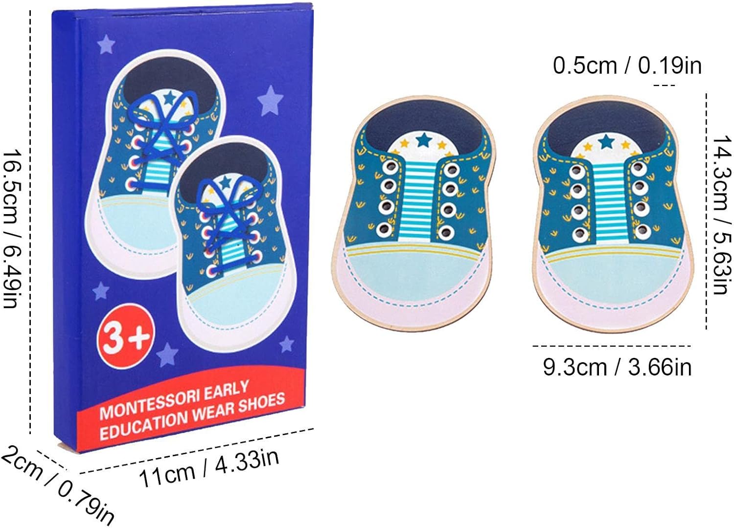Ridecyle Lacing Shoe Toy - Kids Shoelace Threading Learning Toy,Learn to Tie Shoes Children Shoelace Threading Teaching Toy Early Educational Teaching Toy, Shoes Tying Training Toy