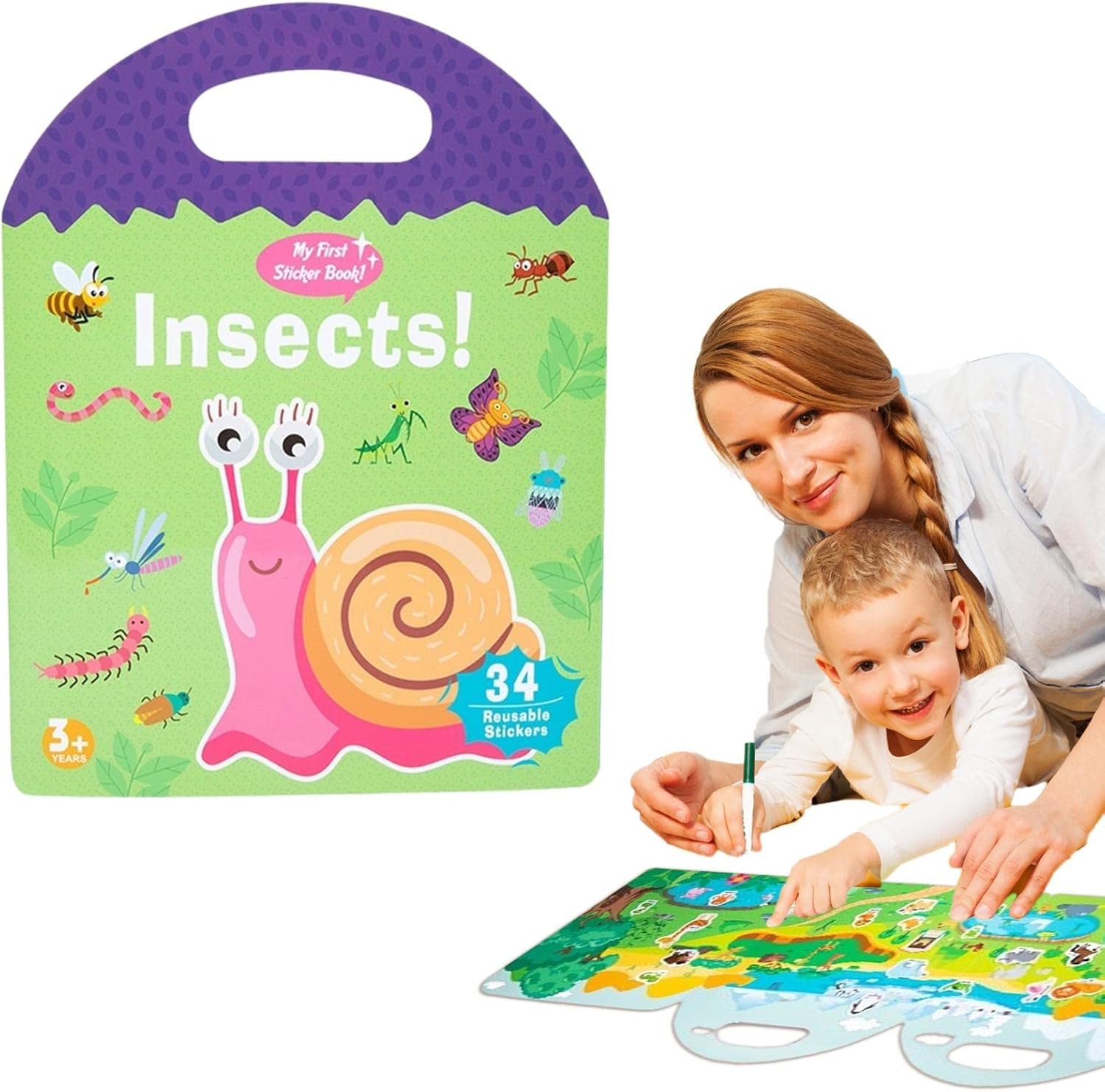 Exciting Sticker Book,Permanent Blank Sticker Collection Book for Boys and Girls | Cute Design Blank Sticker Album for Early Education, Concentration Cultivation A/a