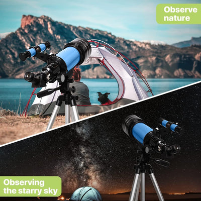 Telescopio astronómico refractor Fidtoy de 70 mm para principiantes