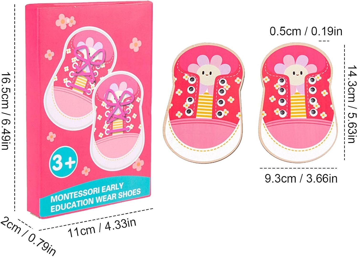 Chengstore Lacing Shoe Toy,Shoes Lacing Toy for Toddlers | Shoe Trying Practice for Kids, Learn to Tie Shoelaces Toy Fine Motor Skills Toy Threading Game