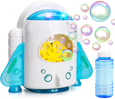 Fidtoy Rocket Bubble Machine for Kids with Music and Lights