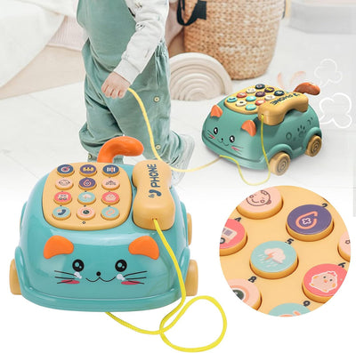 Fidtoy Interactive Toy Phone Car for Toddlers Learning Toy with Sounds and Pretend Play