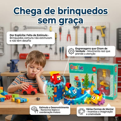 Fidtoy 18PCS Gear Building Toy for Kids – Interactive Rotating Gear Construction Set for STEM Learning, Creative Building & Fine Motor Development Ages 3+