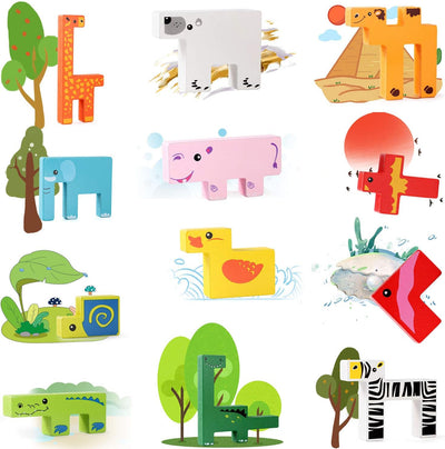 Rompecabezas de tablero creativo de animales de madera - 298