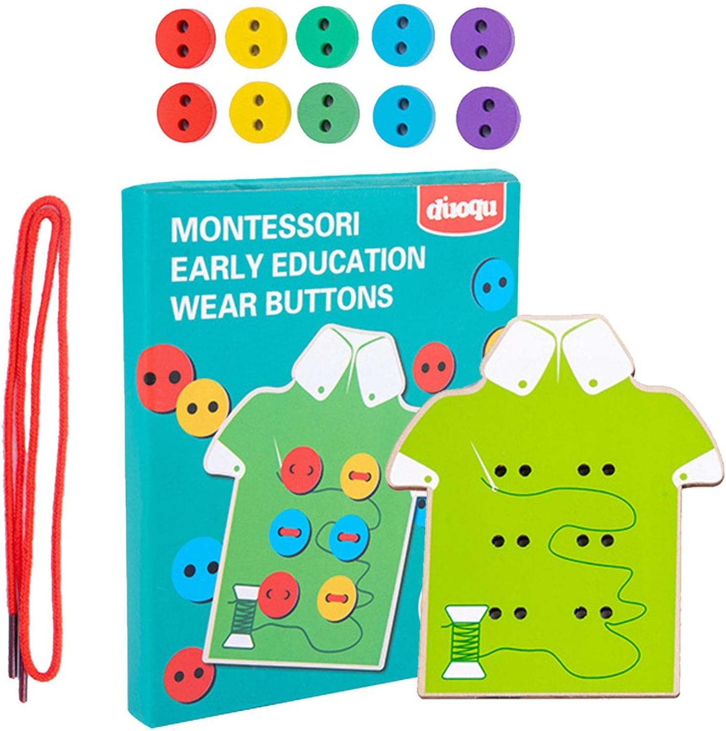 Threader Toys for Toddlers | Sewing Buttons for Training Basic Life Skills Racing Card Games,Montessori Toys Good Motor Skills Threading Game Muskela for Early Development and Education in Kindergarten