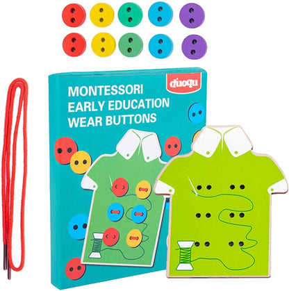 Threader Toys for Toddlers | Sewing Buttons for Training Basic Life Skills Racing Card Games,Montessori Toys Good Motor Skills Threading Game Muskela for Early Development and Education in Kindergarten