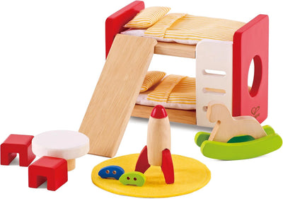 Fidtoy Dollhouse Children’s Room Furniture Set Wooden Pretend Play Toy