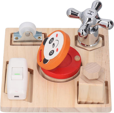 Fidtoy Tableau d'Activités Montessori pour Tout-Petits, Planche Sensorielle en Bois, Tri de Formes, Jouet d'Apprentissage Motricité Fine, Puzzle Éducatif, Jouet Calme de Voyage