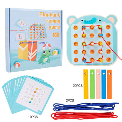 bnf Lacing Threading Toy with Cards Travel Toy for Car Age 3 4 5 6 Airplane Elephant Baby | Toys for Baby | Developmental Baby Toys