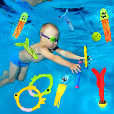 Fidtoy Kit de Jouets de Plongée pour Piscine pour Enfants 4-8 Jeu de Chasse au Trésor