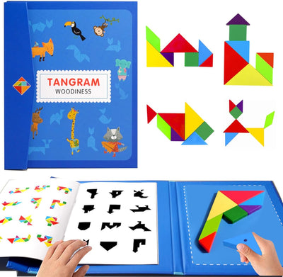 Fidtoy Magnetic Tangram Puzzle for Kids – STEM Learning, Creativity, and Fine Motor Skills