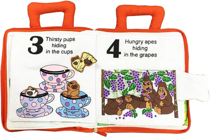 Child's Count and Seek First Counting Quiet Book by Pockets of Learning | Interactive Fabric Activity Busy Book for Toddlers and Children | Engaging Educational Toy for Kids Learning Adventure
