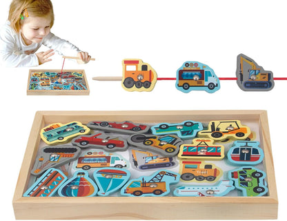 Juego De Pesca Magnético, Juego De Pesca 2 En 1 para Niños De Madera, Juegos De Pesca De Madera Seguros con Peces Vivos, Juego De Pesca Educativo para Niños En Casa, Regalo Interior Al Aire Libre