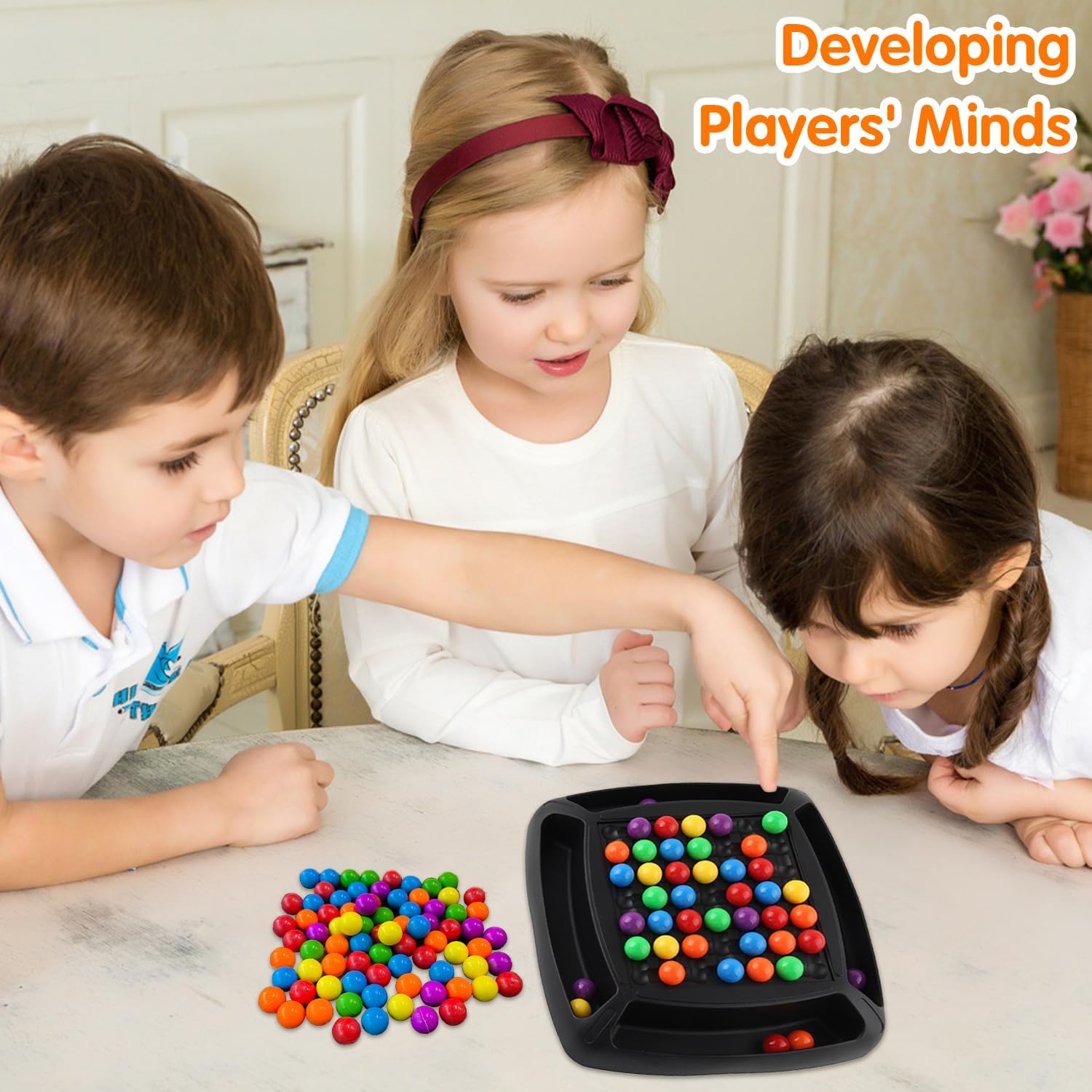 Fidtoy Rainbow Chessboard Ball Game for Kids and Family Play
