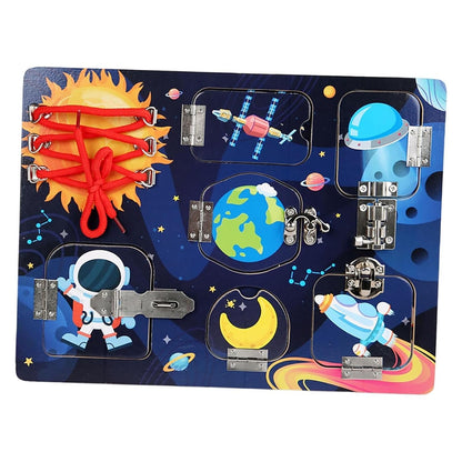 bnf® Wood Busy Board Self Ability Educational Learning for Kids 2 3 4 5 Years Old Space|Toys & Hobbies | Educational | Other Educational Toys