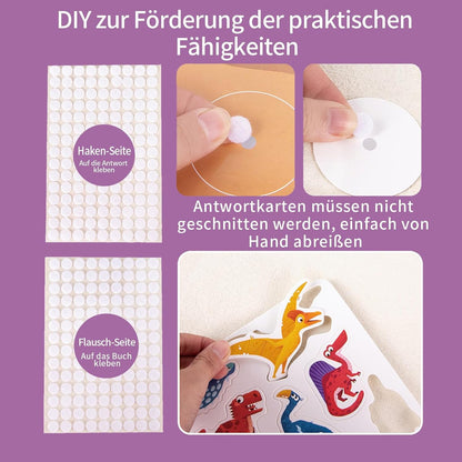 Montessori Toy 1 2 3 Years, Animal Busy Book, Games from 1 Year, Quiet Book from 1 Year, Busy Board, Fine Motor Skills, Gift 1-3 Years Children Boy Girl