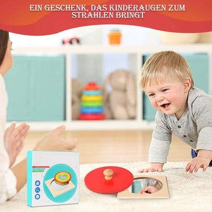 Baby Mirror Montessori Toy, Visual Mirror for Children, Mirror Baby Prone Position, Mirror Peekaboo Button Puzzle, Mirror Simple Child Safe for Babies 6-36 Months