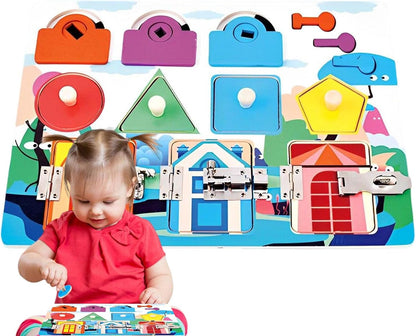 TOSIER Cierres Actividades Madera | Cierres Actividades Madera - Tableros ocupados, Tablero sensorial para niños pequeños, Tablero sensorial Montessori, Tablero