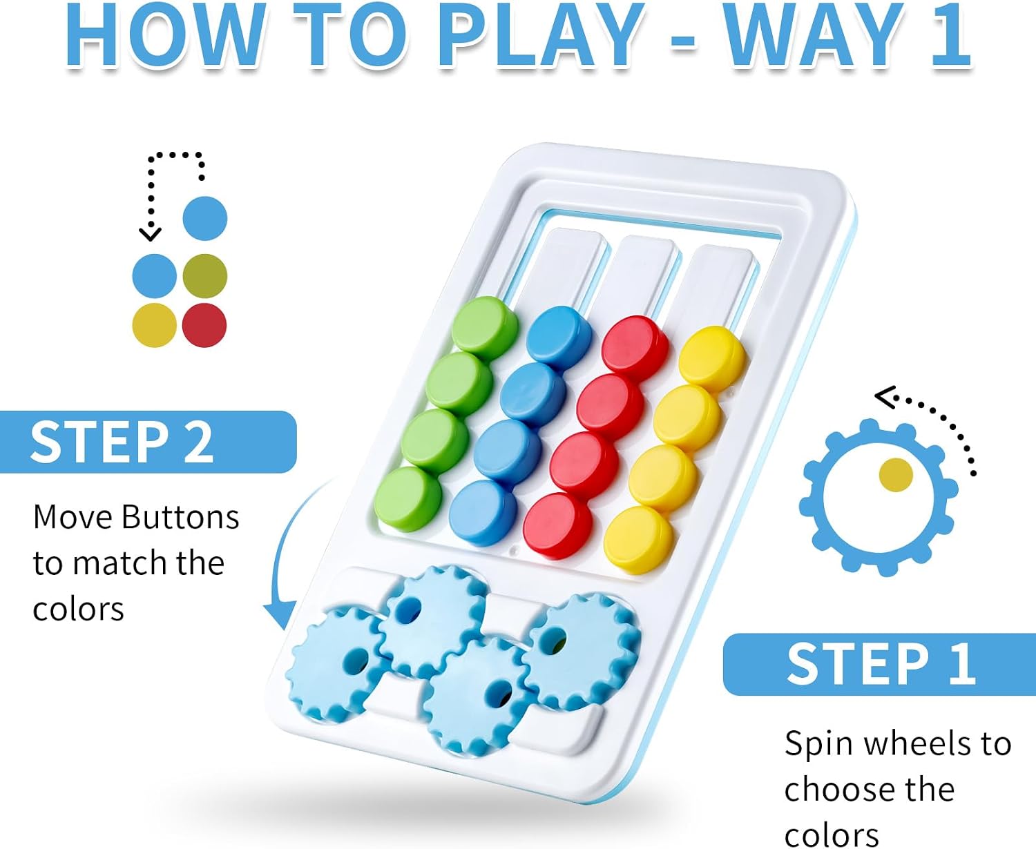 Juego de Lógica 2 en 1 de Engranajes con Patrón de Cuatro Colores - 006