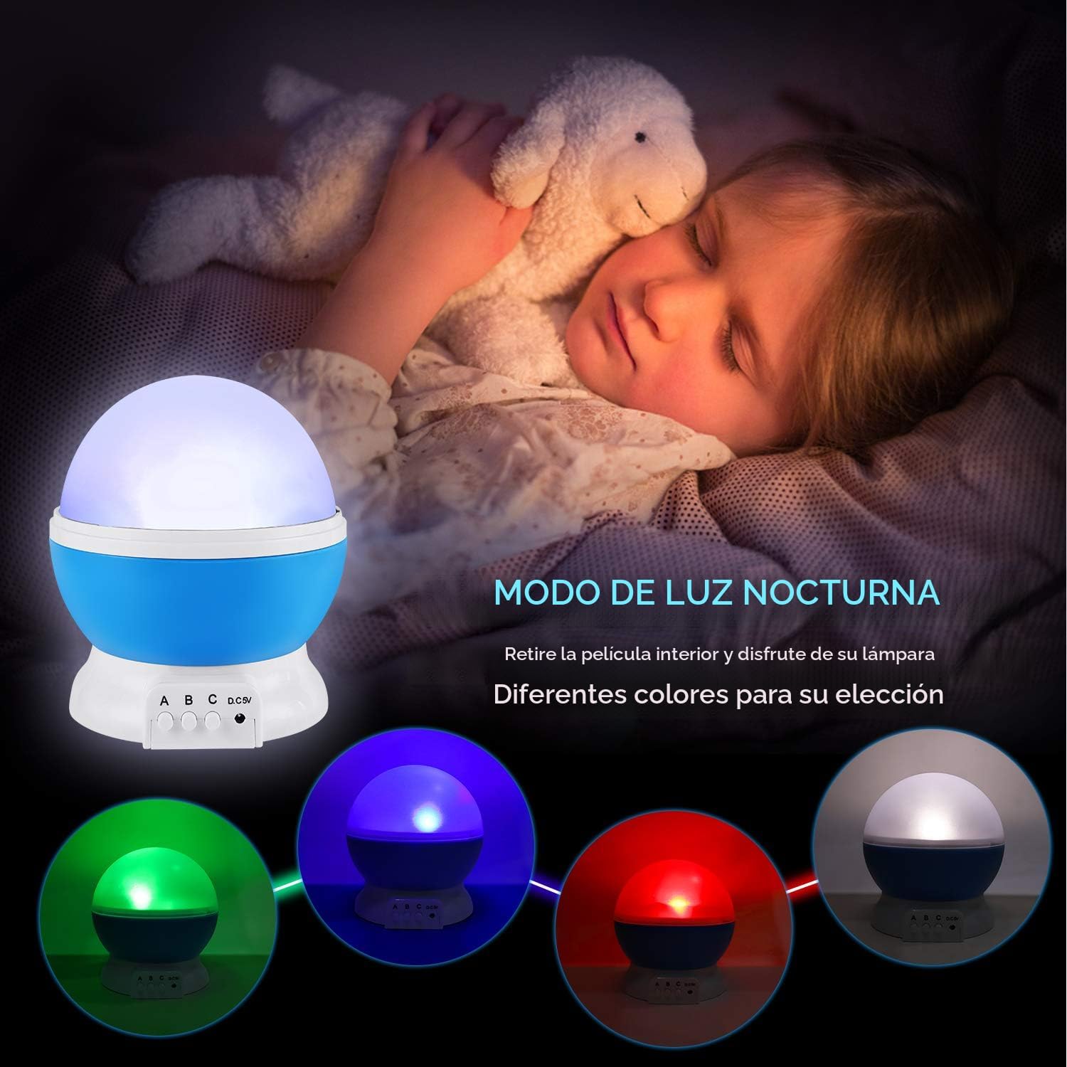 Fidtoy Starry Sky Night Light for Toddlers – Calming LED Projector for Bedroom & Nursery