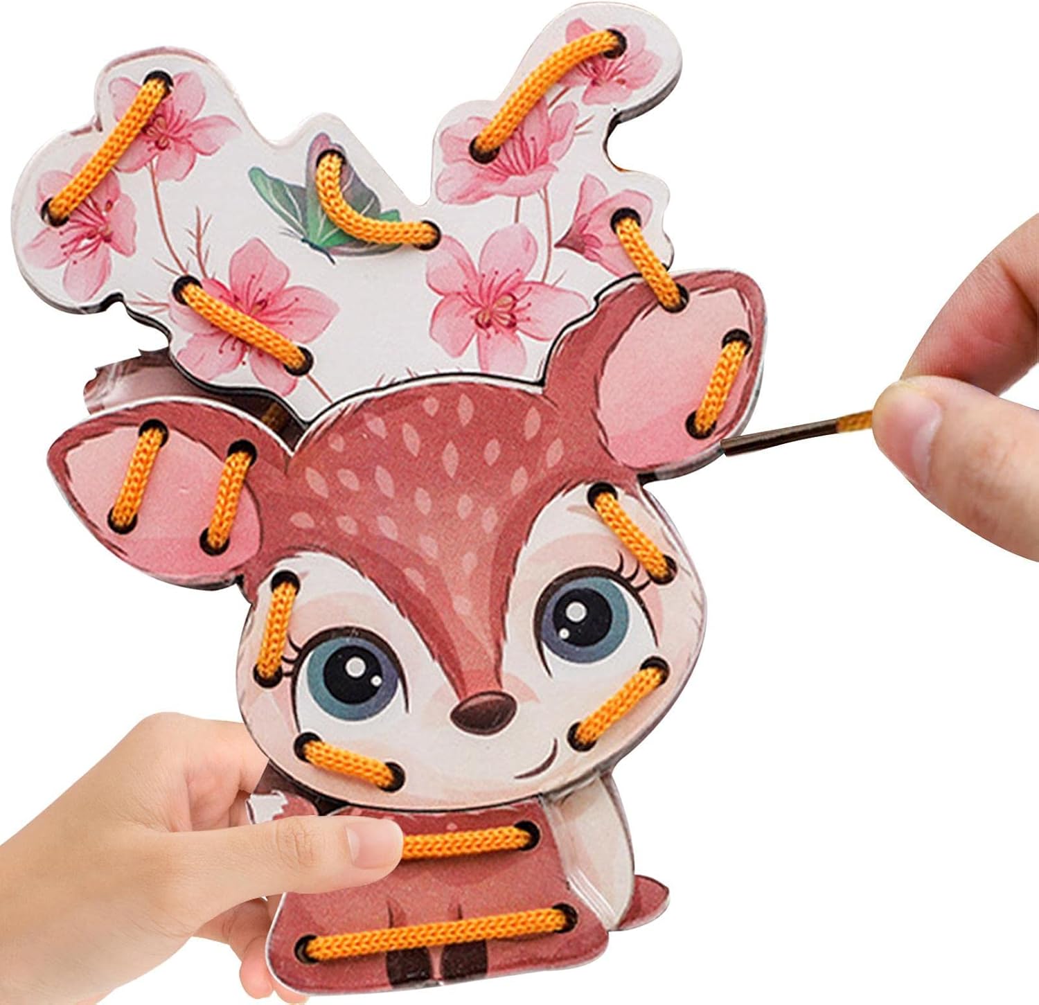 Ukuding Lacing for Toddler - Lacing Cardboard Sewing Cards Animal - Craft Supplies for Preschool Education Farm, Lacing Games, Activity Toys