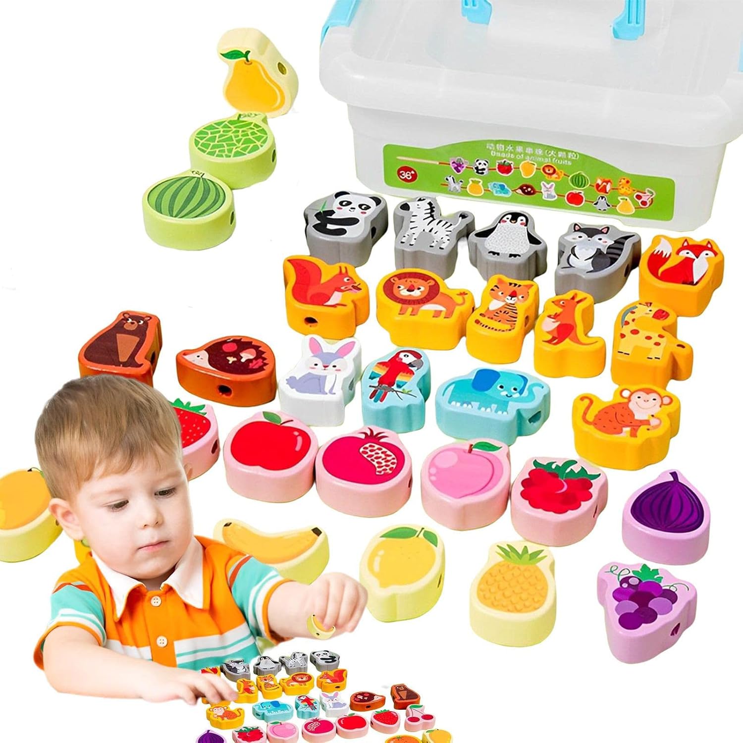 Cordones | Juego Hilo Bricolaje,Juguetes Madera para niños y niñas