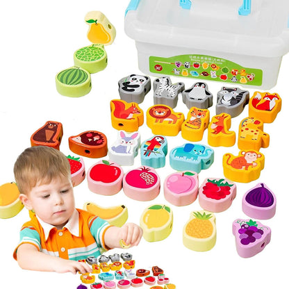 Cordones | Juego Hilo Bricolaje,Juguetes Madera para niños y niñas