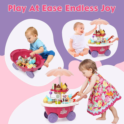 Fidtoy Ice Cream Truck Playset with Light Sound and 30 Pieces