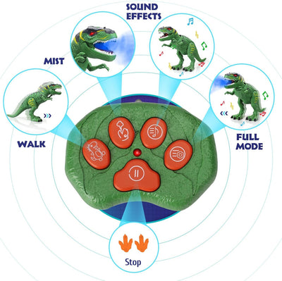Jouet dinosaure T-Rex télécommandé Fidtoy avec pulvérisateur de brume pour enfants
