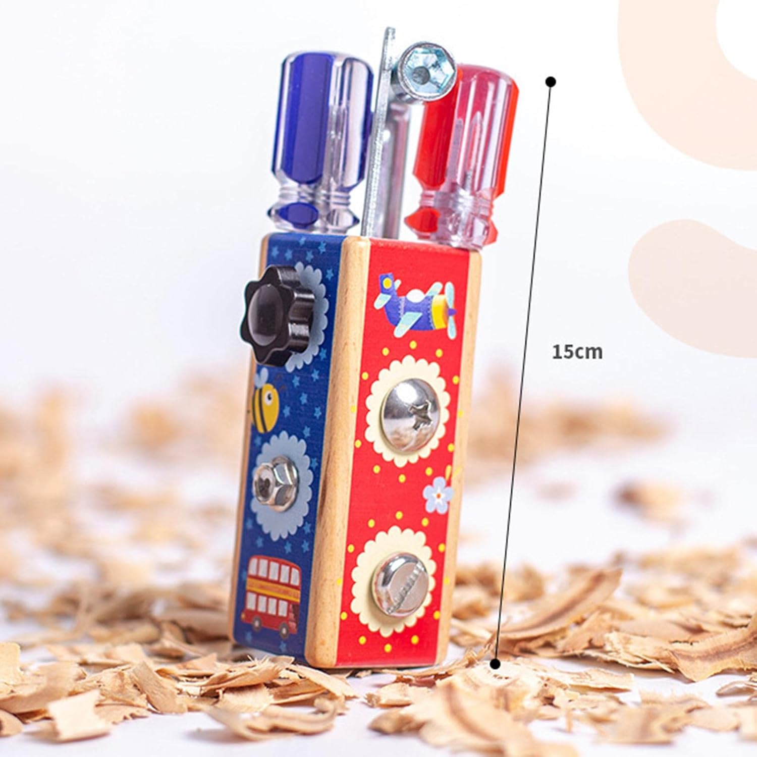 ATORSE Montessori Wooden Screw Driver Busy Board Motor Skill Early Development Toys