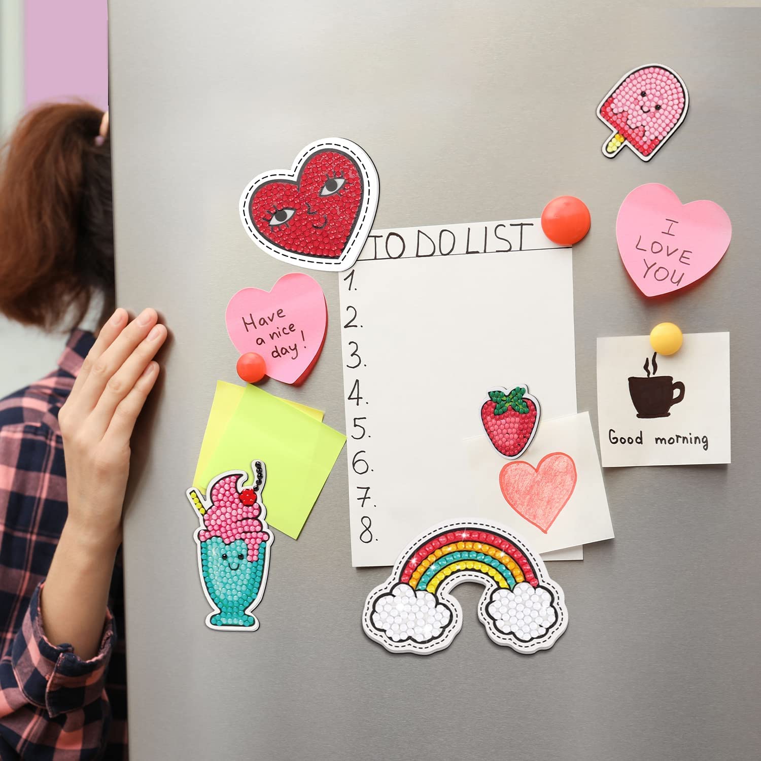 Diamond Painting Stickers Refrigerator Magnets - 12PCS