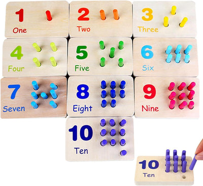 Jeu de comptage en bois Montessori Fidtoy Peg Board