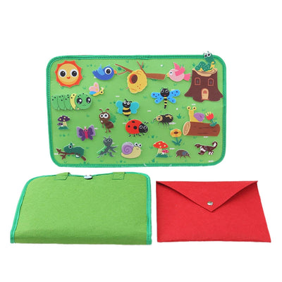 Jouet Montessori Éducation Précoce Portable Coordination Main-Œil Ensemble de Planche d'Activités Insecte