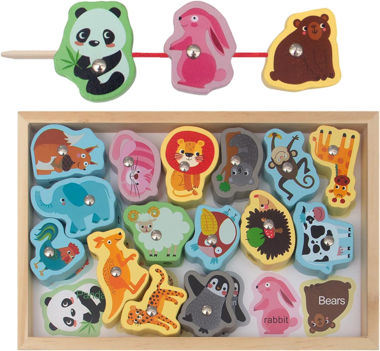 Wooden Fishing Game Toys,Safe and Harmless Magnetic 2-in-1 Fishing Game - Montessori Fishing Game No Sharp Edge Birthday Christmas Gift for Boys Girls Hiyoyo