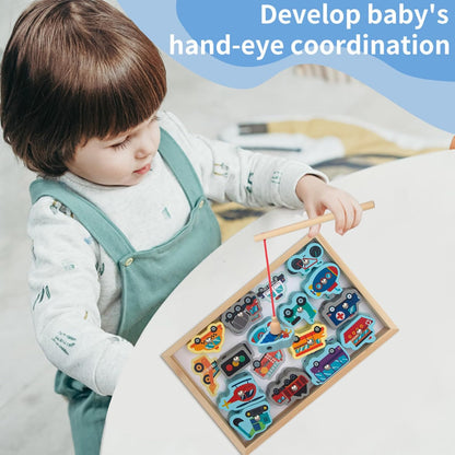 Wooden Fishing Toys,Magnetic Fishing Games with Vivid Design and Kid-Friendly - Fishing Game for Toddlers, Magnetic Fishing Toys, Gift for Kids