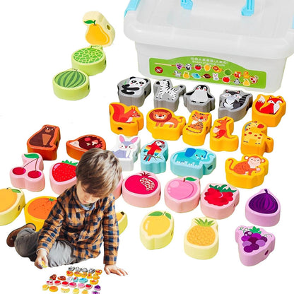 Cordones | Juego Hilo Bricolaje,Juguetes Madera para niños y niñas