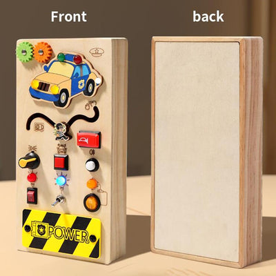 Fidtoy Montessori Tablero Sensorial Ocupado con Interruptor de Luz para Niños Pequeños Tablero de Interruptores LED Juguete Sensorial Habilidades Motoras Finas Aprendizaje Viaje Juguete Tranquilo Regalo Educativo