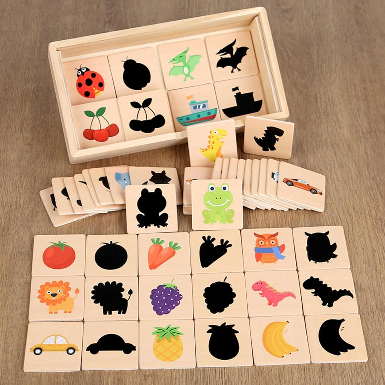 Lyla Wooden Shadow Puzzle Game Board Game for Boys Girls 3 4 5 Years Old Toddlers
