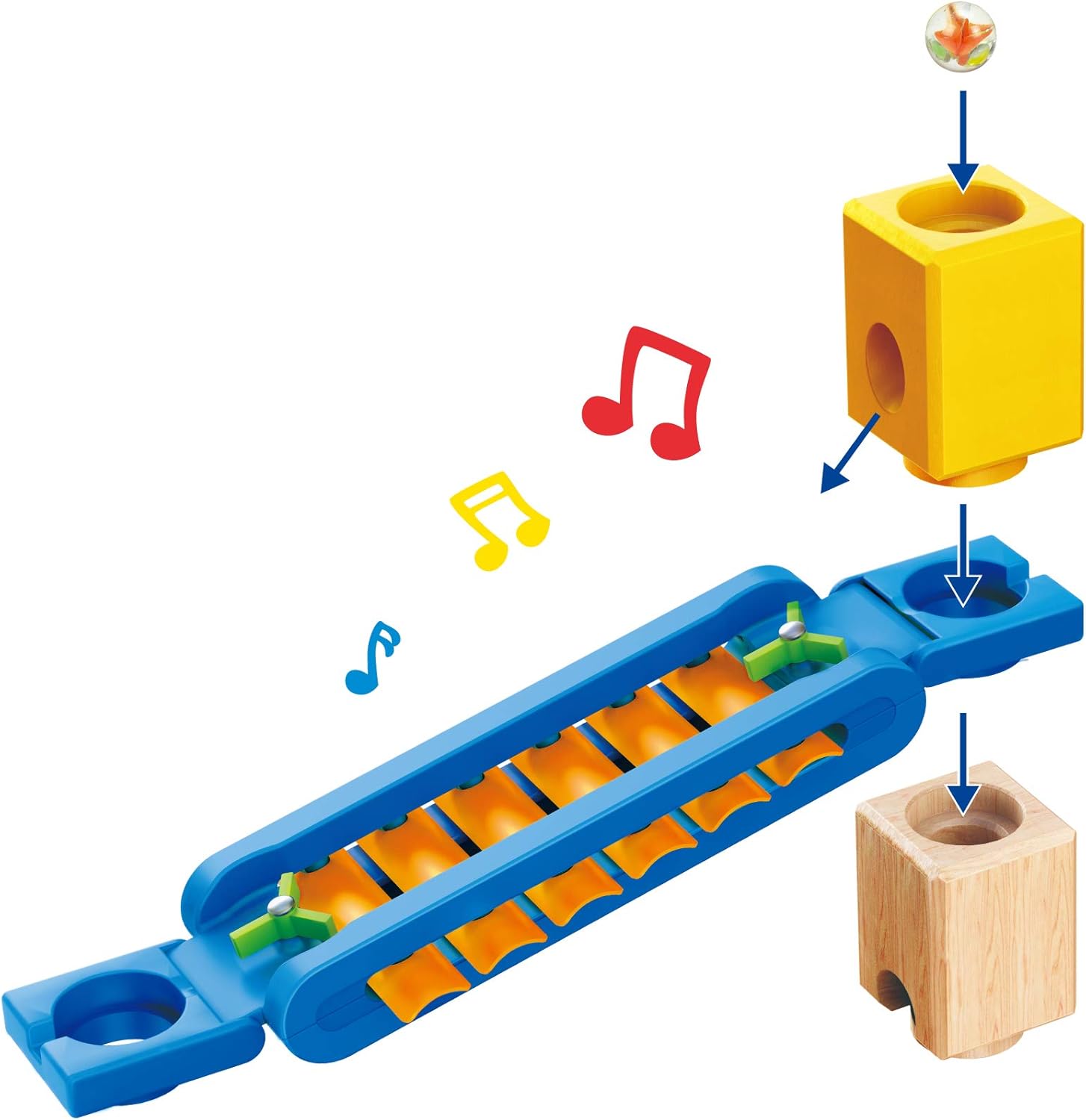 Fidtoy Ensemble de Construction de Circuit de Billes en Bois Jouet Éducatif STEM