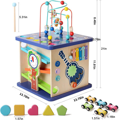Fidtoy - Jouet d'éveil 13 en 1 pour tout-petits – Jouet éducatif Montessori pour la maison, les voyages et les moments calmes à la maternelle