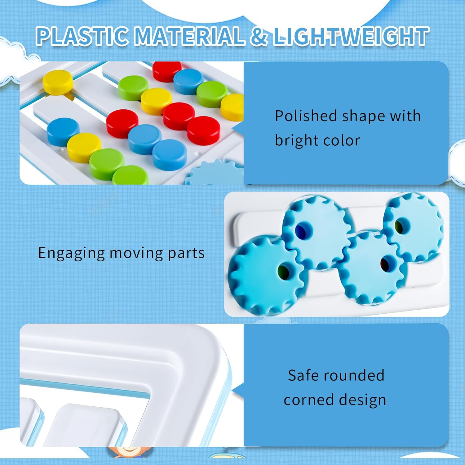 Juego de Lógica 2 en 1 de Engranajes con Patrón de Cuatro Colores - 006