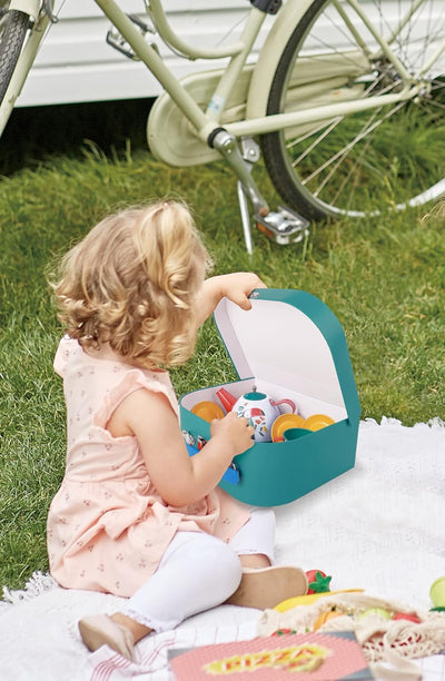 Fidtoy Juego de té de juguete para juegos de imitación con tetera, tazas y galletas
