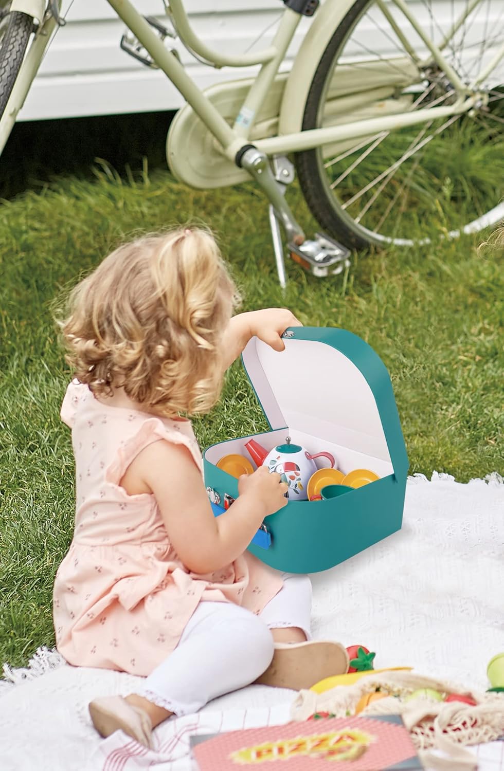 Fidtoy Juego de té de juguete para juegos de imitación con tetera, tazas y galletas