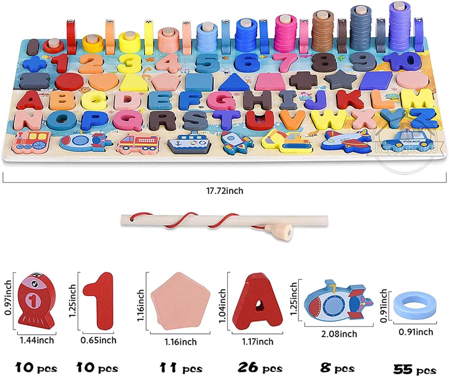 Fidtoy Kit Éducatif Montessori Langage et Chiffres – Jouet d'apprentissage en Bois pour Tout-petits