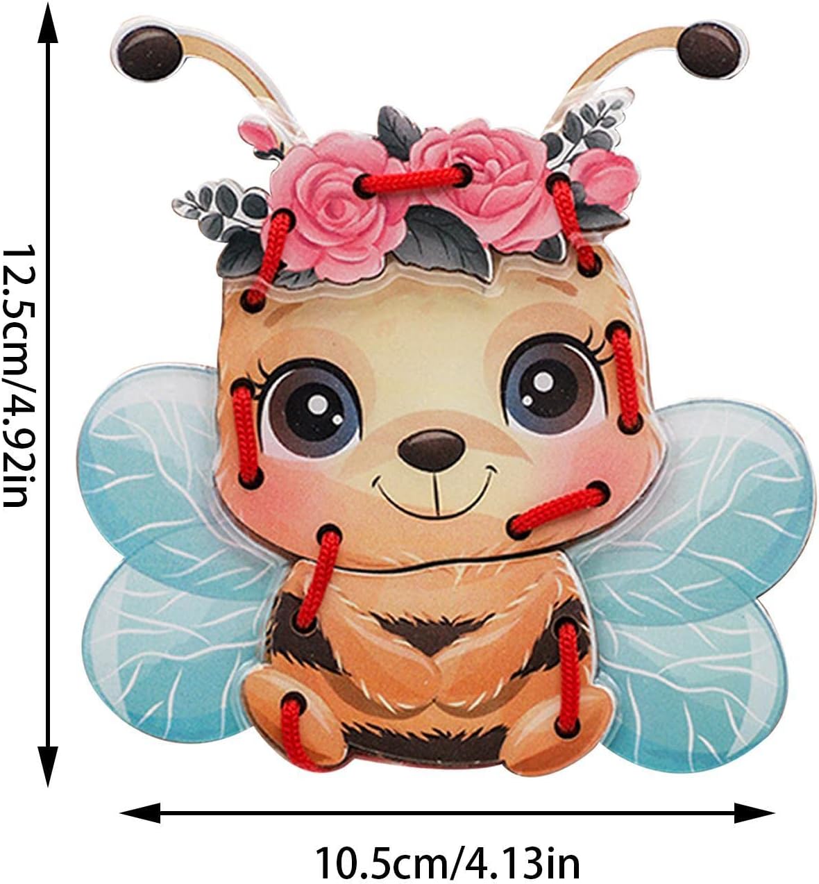 AOCATE-AOCATE Ahşap Bağlama Oyuncak, Hayvan Karton Dikiş Kartları Bağlama Oyuncak | Bağcık Oynama Oyunları, Yürümeye Başlayan Çocuklar ve Çocuklar için Hayal Gücü Eğitim Malzemeleri Geliştirme