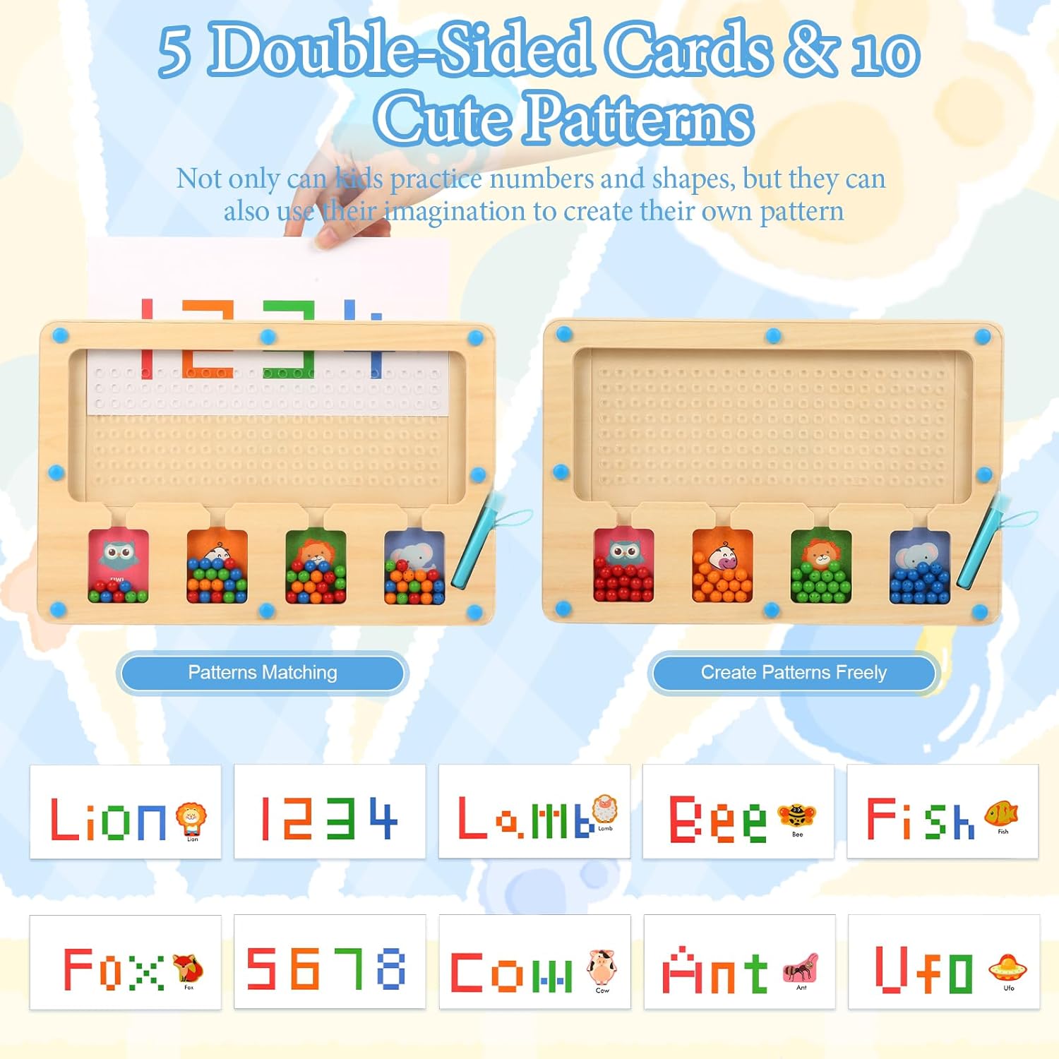 Montessori toys for 2 3 4 + Year Old, Easter Magnetic Color & Letter Maze, Wooden Color Matching Learning Educational Toy with Letter Card, Activity Board Fine Motor Skills Toys for Girls Boys