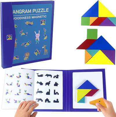 Fidtoy Magnetic Tangram Puzzle for Kids – STEM Learning, Creativity, and Fine Motor Skills