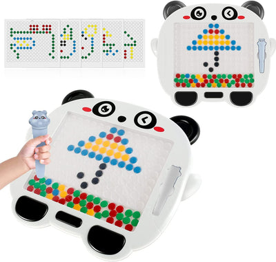 Fidtoy Panda Magnetic Drawing Bead Tablet Plastic Mess Free Magnetic Bead Drawing Board for Kids Ages 3+