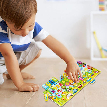 Kids Fishing Game Magnetic - Car Wooden Magnetic Fishing Game,Fishing Catching Counting Games Puzzle With Numbers And FigureMath Educational Toys for 1-3 Years Old Girl Boy Children