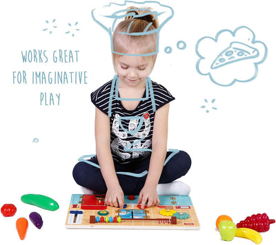 Fidtoy Wooden Busy Board Montessori Activity Board for Toddlers with Locks Latches Gears Learning Toy Fine Motor Skills Sensory Travel Quiet Toy Gift